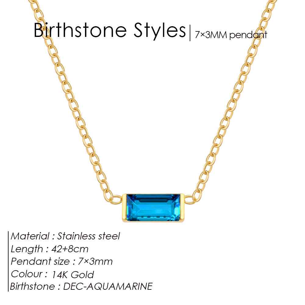 18K Gold-plated Layered Choker With A December Birthstone Pendant