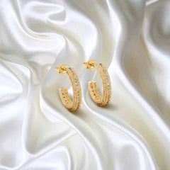Simple Design Micro-inlaid Zircon Earrings