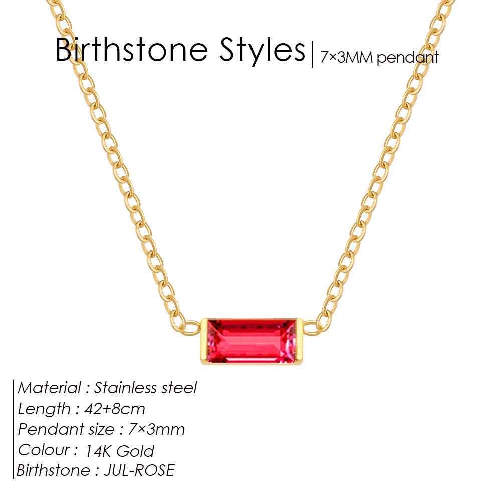 18K Gold-plated Layered Choker With A December Birthstone Pendant