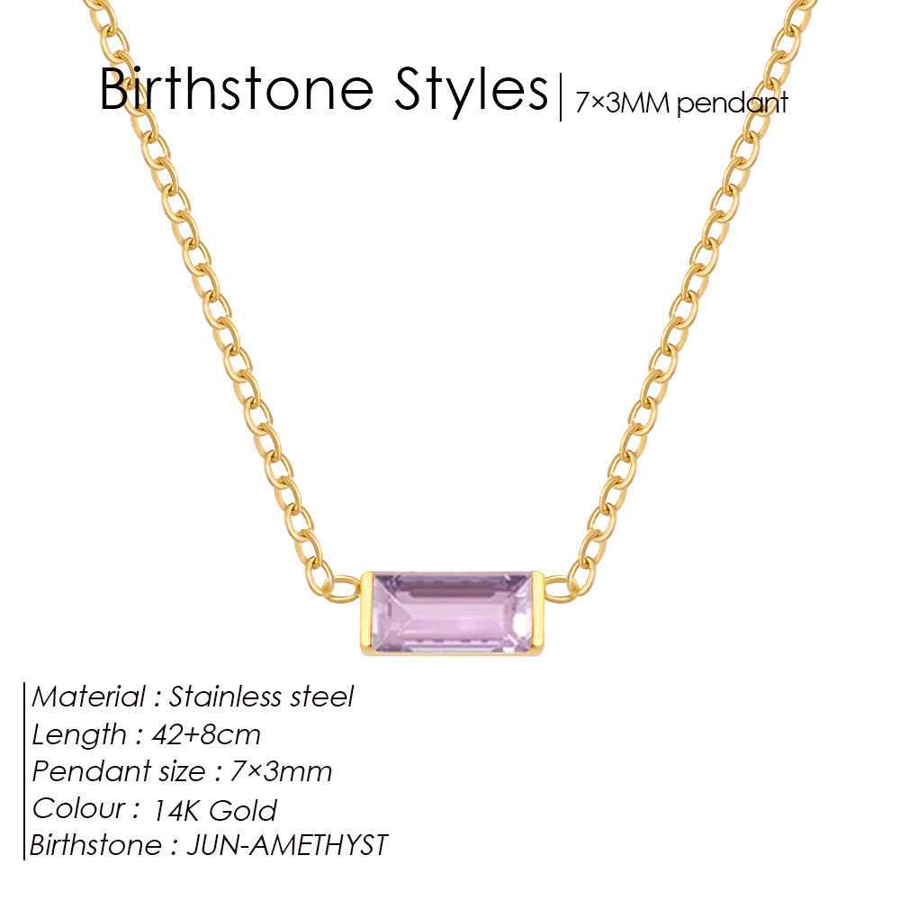 18K Gold-plated Layered Choker With A December Birthstone Pendant