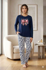 Midnight Bow 2-Piece Jersey Nightwear & Loungewear Set