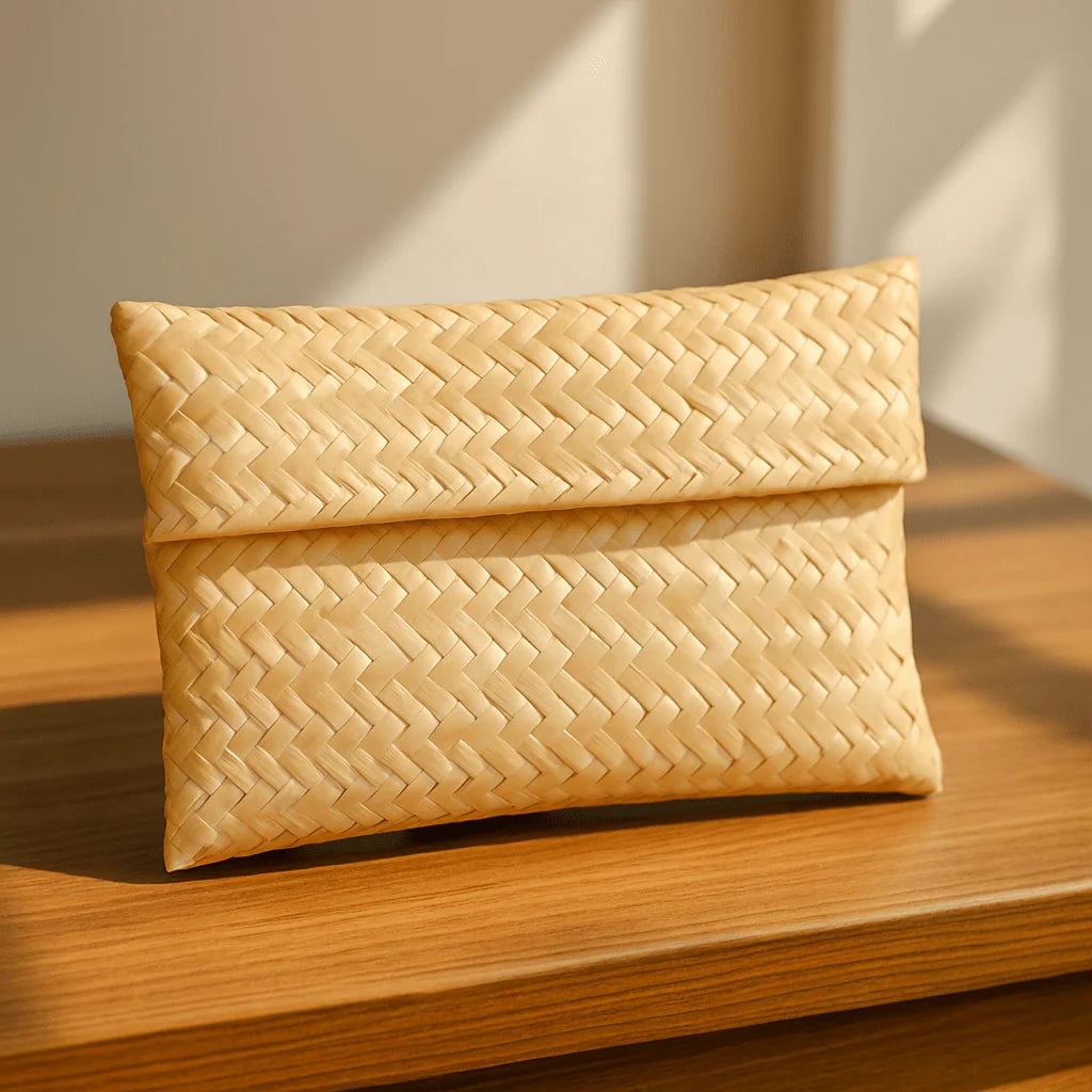 Woven Straw Clutch