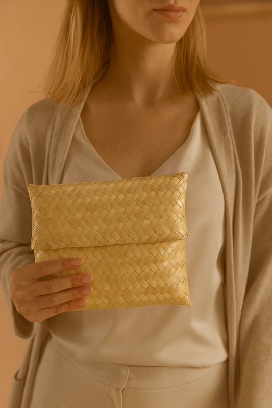 Woven Straw Clutch