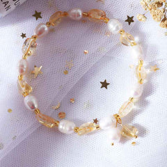 Ins Korean-style Yellow Crystal Freeform Crystal Bracelet