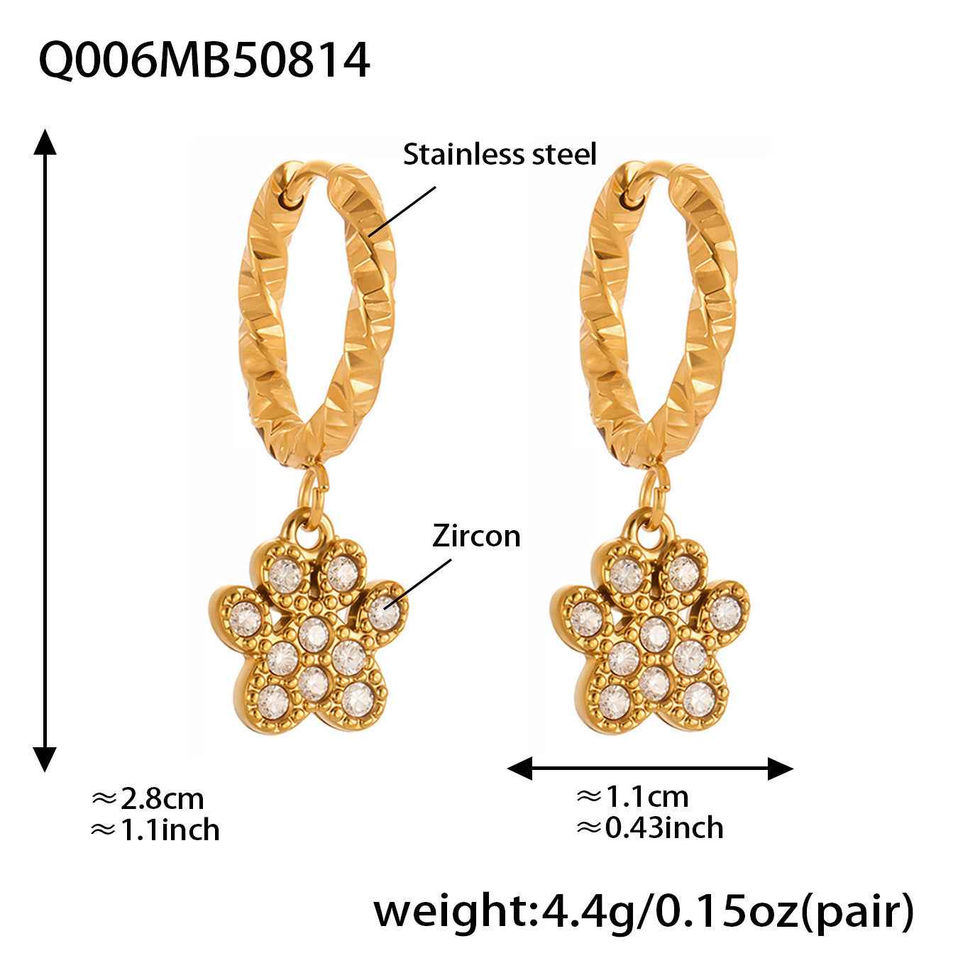 Exquisite And Dainty Bear-claw Pendant Earrings