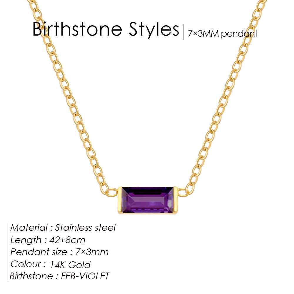 18K Gold-plated Layered Choker With A December Birthstone Pendant