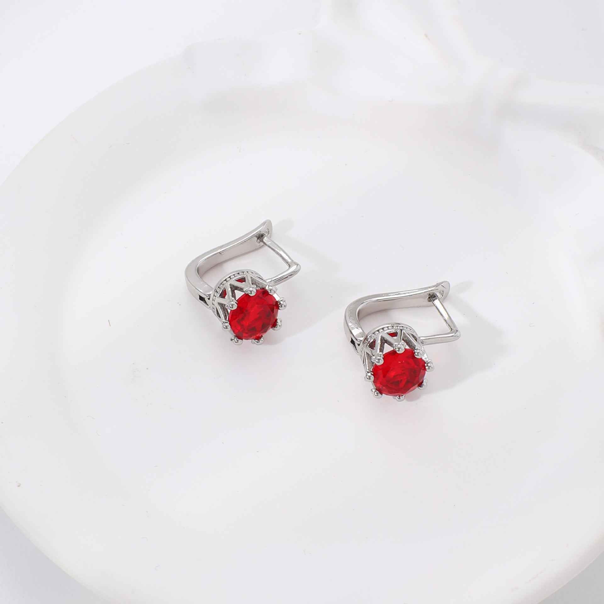 New Round Zircon Earrings For Women