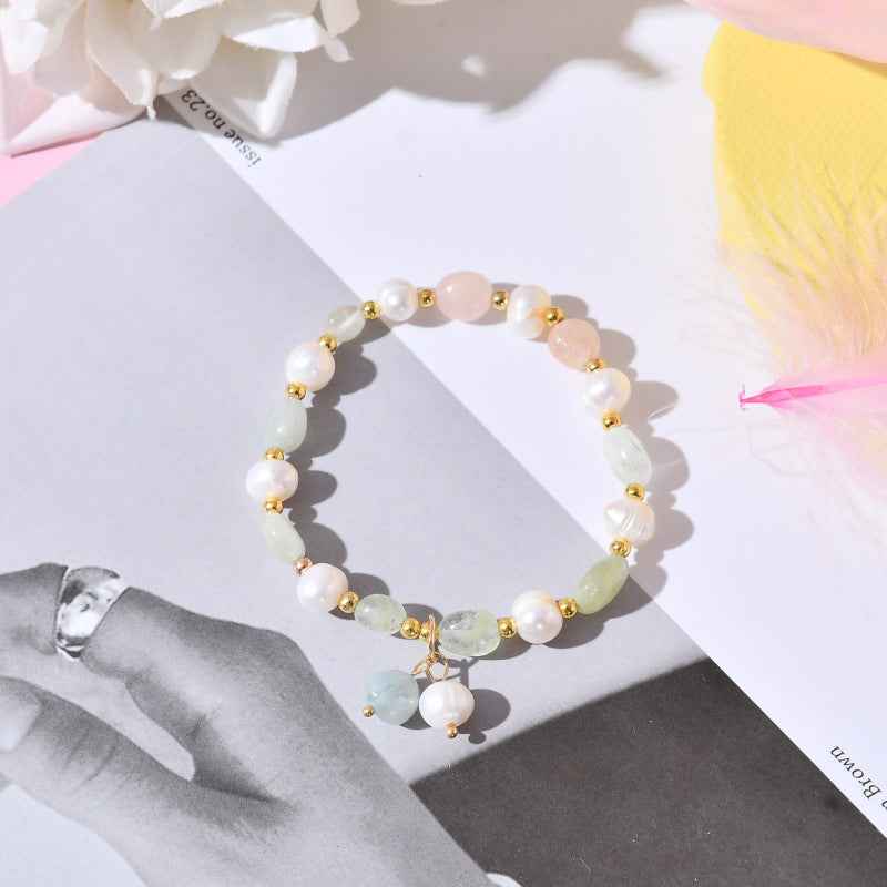 Ins Korean-style Yellow Crystal Freeform Crystal Bracelet