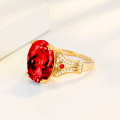 Goose Egg Diamond Creative Large Loose Stone 18k Gold-Plated Ring