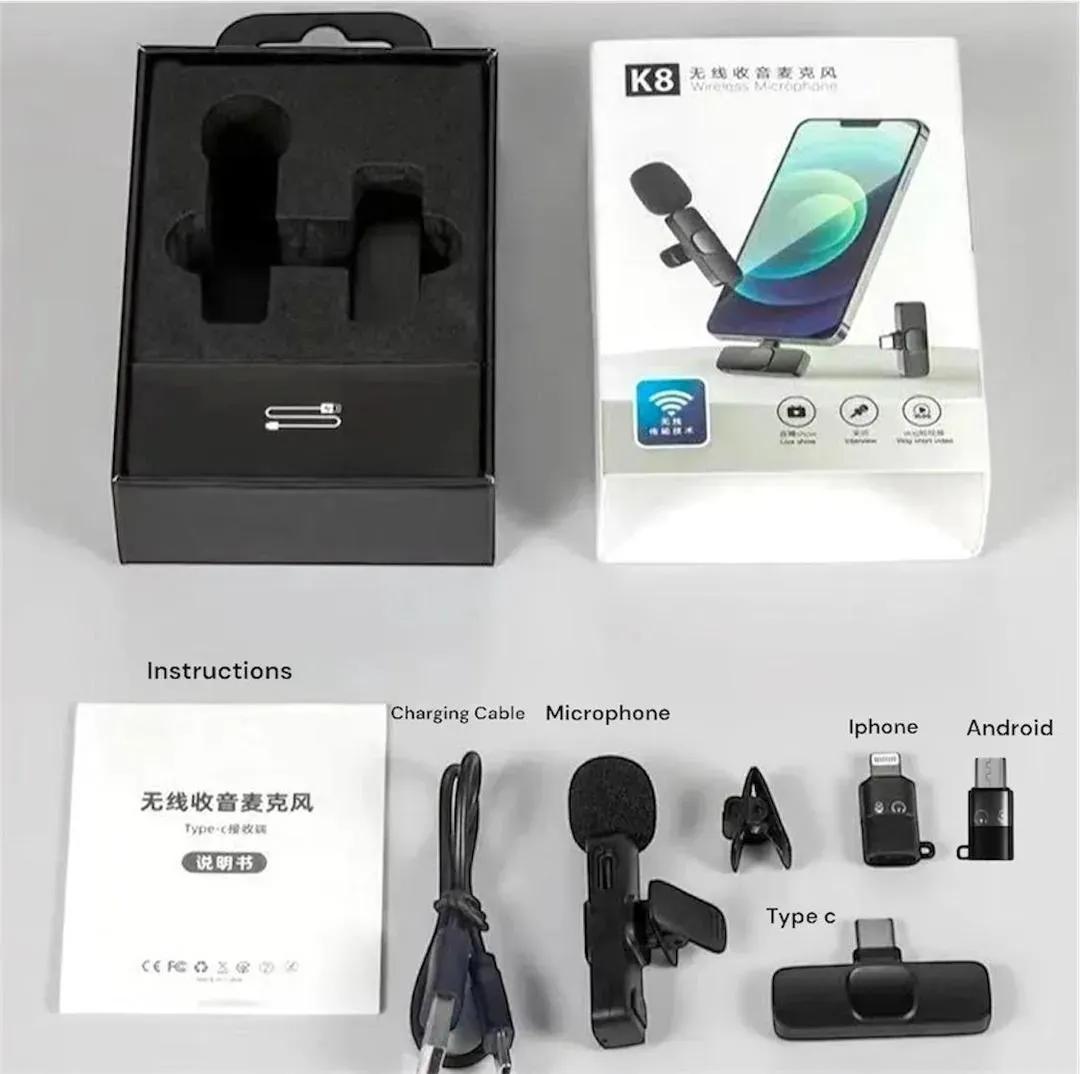 Wireless Microphone for Phone Black ABS