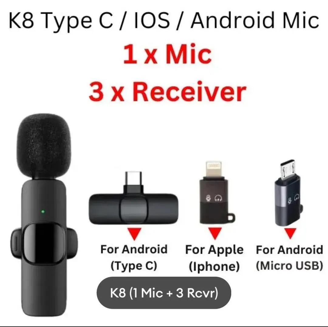 Wireless Microphone for Phone Black ABS