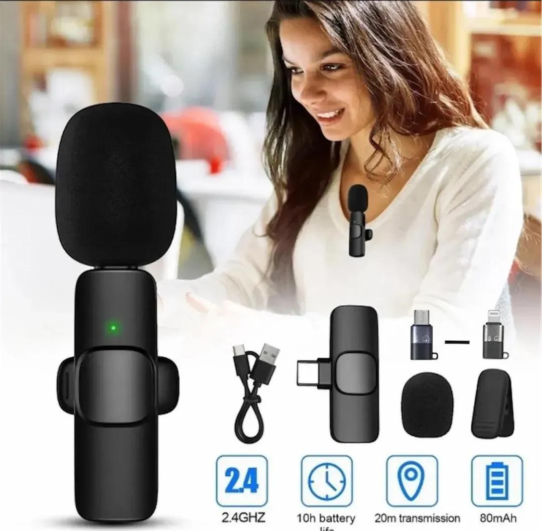 Wireless Microphone for Phone Black ABS