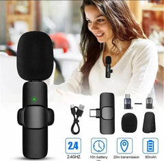 Wireless Microphone for Phone Black ABS