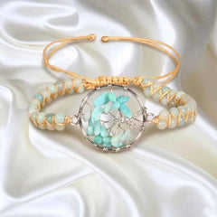 Tree-shaped Charm Double-strand Braided Bracelet