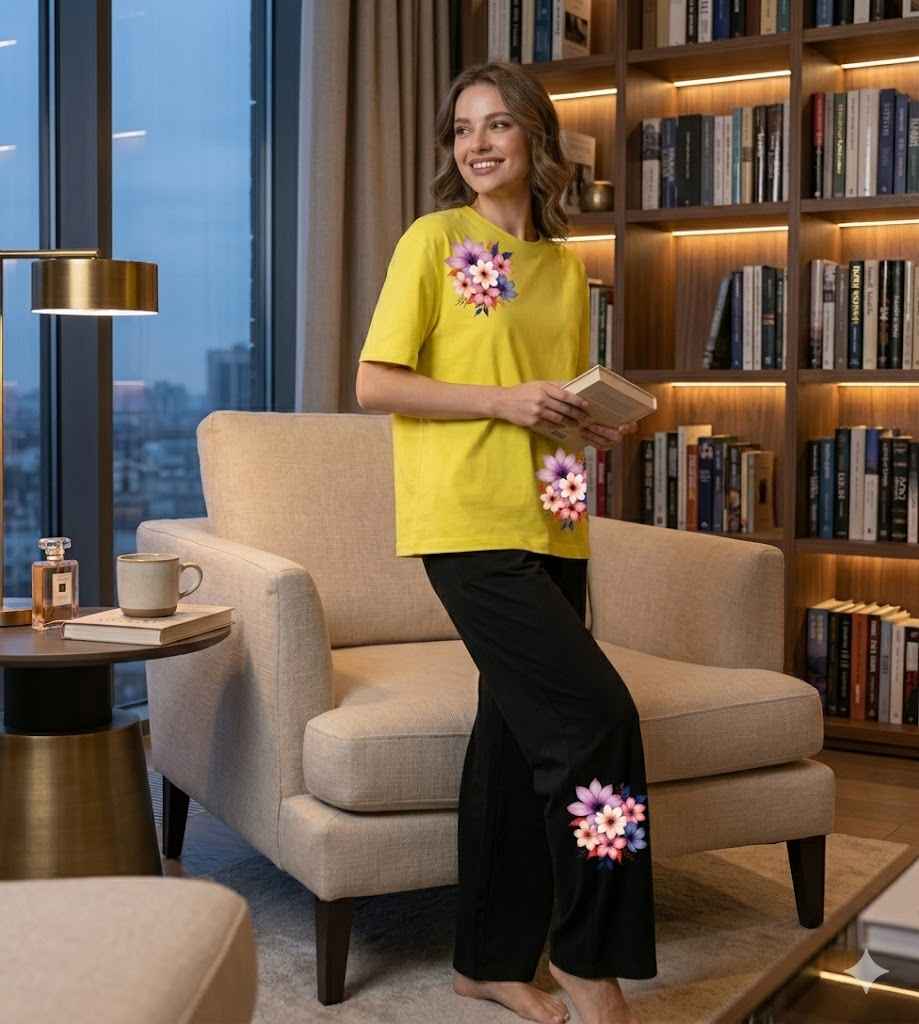 Blossom Breeze 2-Piece Jersey Nightwear & Loungewear Set