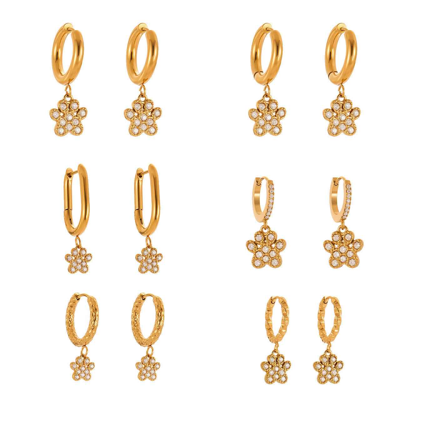 Exquisite And Dainty Bear-claw Pendant Earrings