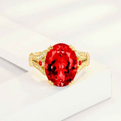 Goose Egg Diamond Creative Large Loose Stone 18k Gold-Plated Ring