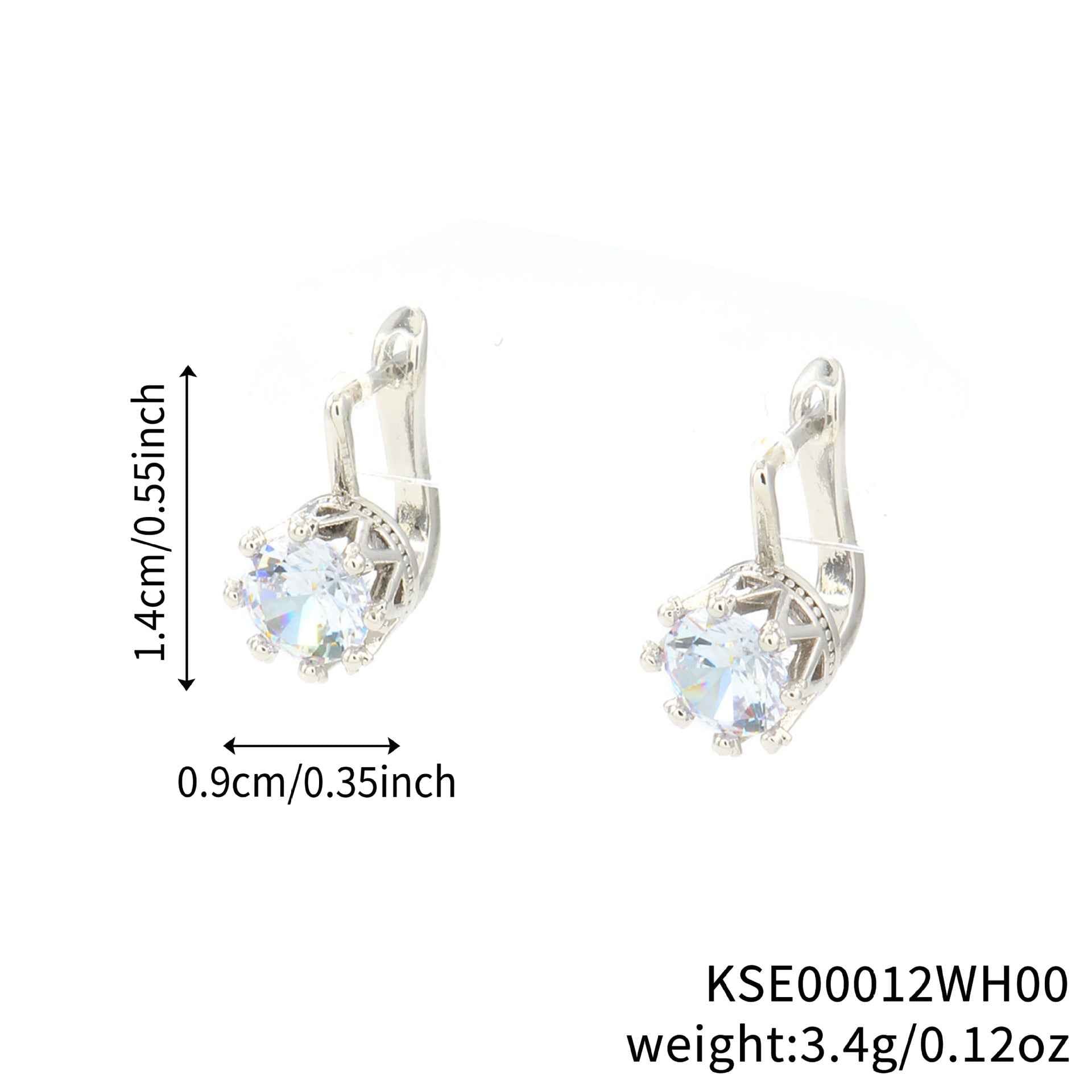 New Round Zircon Earrings For Women