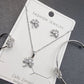 Silver Clover Crystal Jewelry Set